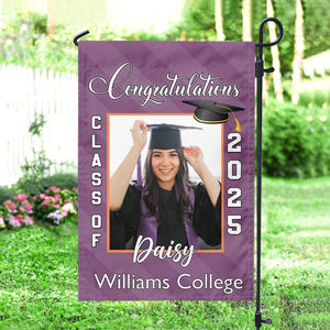 GeckoCustom Custom Photo Congratulations Class Of 2025, Graduation Garden Flag NHS87 HN590 895076