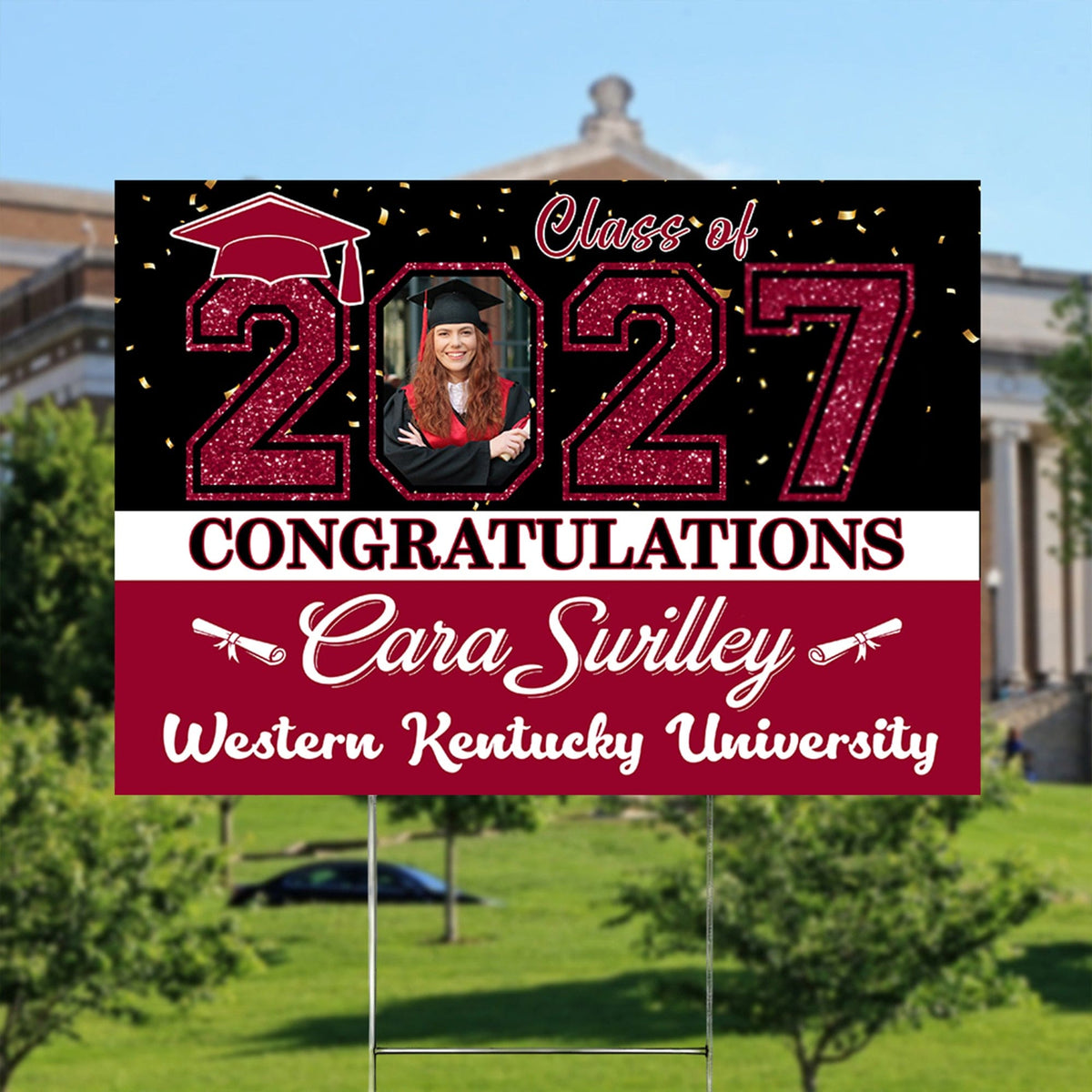 GeckoCustom Custom Photo Congratulations Class Of 2025 Graduation Yard Sign HO82 N304 893460