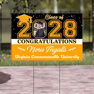 GeckoCustom Custom Photo Congratulations Class Of 2025 Graduation Yard Sign HO82 N304 893460