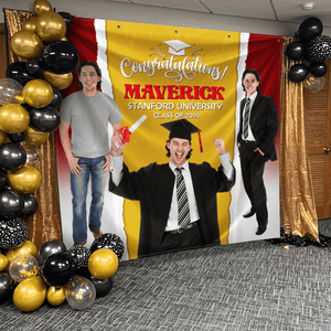 GeckoCustom Custom Photo Congratulations Graduation Backdrop N369 890461