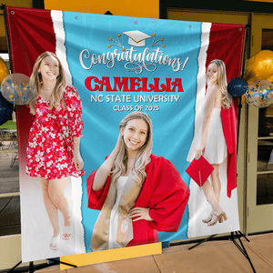 GeckoCustom Custom Photo Congratulations Graduation Backdrop N369 890461