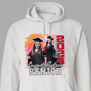 GeckoCustom Custom Photo Congratulations Senior 2024 Graduation Bright Shirt T368 890122