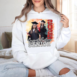 GeckoCustom Custom Photo Congratulations Senior 2025 Graduation Bright Shirt T368 890122 Pullover Hoodie / Sport Grey Colour / S