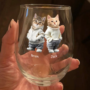 GeckoCustom Custom Photo Cool Dog, Cat Wine Glass Gift For Dog Cat Pet Lover HA75 891860 14.5 oz