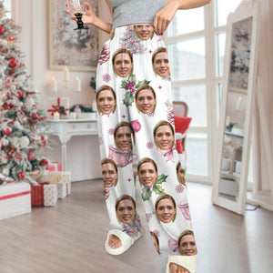 GeckoCustom Custom Photo Coquette Bows Christmas Pajamas Funny Gift For Bestie LM32 895006 For Kid / Combo Shirt And Pants (Favorite) / 3XS