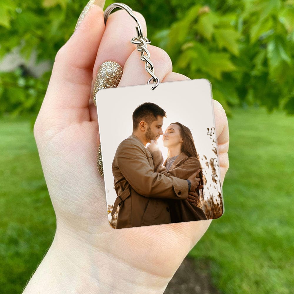 GeckoCustom Custom Photo Couple For Valentine's Day Acrylic Keychain TH10 892251 60mmW x 40mmH