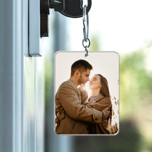 GeckoCustom Custom Photo Couple For Valentine's Day Acrylic Keychain TH10 892251 60mmW x 40mmH