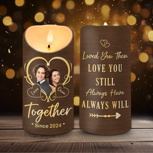 GeckoCustom Custom Photo Couple Love Is A Journey Best Traveled Together LED Candle LM32 891985