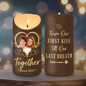 GeckoCustom Custom Photo Couple Love Is A Journey Best Traveled Together LED Candle LM32 891985