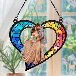 GeckoCustom Custom Photo Couples Heart Love Suncatcher HA75 891166