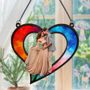 GeckoCustom Custom Photo Couples Heart Love Suncatcher HA75 891166