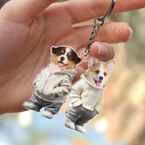 GeckoCustom Custom Photo Cute Dog Cat Acrylic Keychain Gift For Dog Cat Pet Lover HA75 891850 50mmW x 50mmH