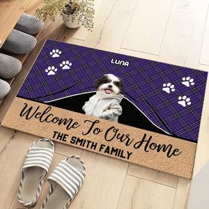 GeckoCustom Custom Photo Cute Dog Cat Welcome To Our Home Doormat LM32 893053