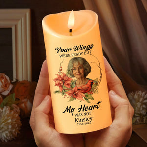 GeckoCustom Custom Photo Dad Mom In Heaven Led Candle Personalized Memorial Gift CH07 895238