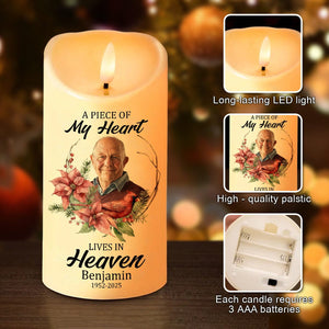 GeckoCustom Custom Photo Dad Mom In Heaven Led Candle Personalized Memorial Gift CH07 895238