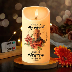 GeckoCustom Custom Photo Dad Mom In Heaven Led Candle Personalized Memorial Gift CH07 895238