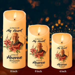 GeckoCustom Custom Photo Dad Mom In Heaven Led Candle Personalized Memorial Gift CH07 895238