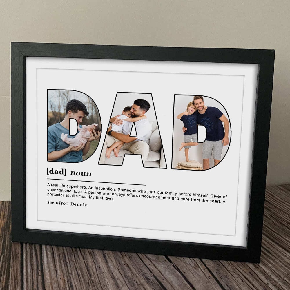 GeckoCustom Custom Photo Dad My First Love Father's Day Poster Canvas Picture Frame DM01 890959