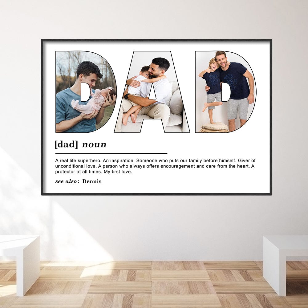 GeckoCustom Custom Photo Dad My First Love Father's Day Poster Canvas Picture Frame DM01 890959