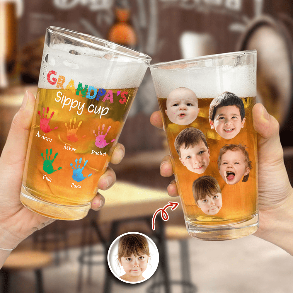 GeckoCustom Custom Photo Dad's Sippy Cup Print Beer Glass HA75 890670 16oz