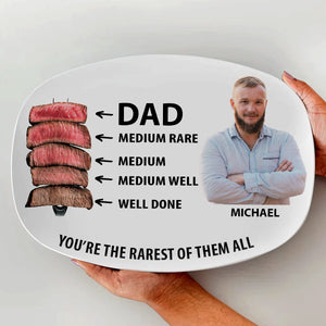 GeckoCustom Custom Photo Dad Steak Doneness Chart Father's Day Platter DM01 891075