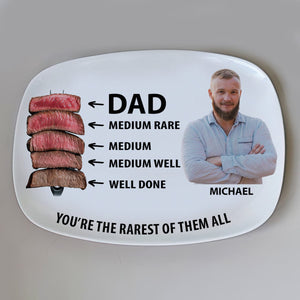 GeckoCustom Custom Photo Dad Steak Doneness Chart Father's Day Platter DM01 891075