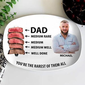 GeckoCustom Custom Photo Dad Steak Doneness Chart Father's Day Platter DM01 891075