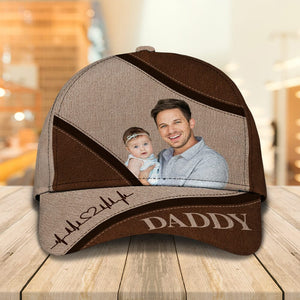 GeckoCustom Custom Photo Daddy Grandpa Father's Day Classic Cap DM01 890875 Polyester