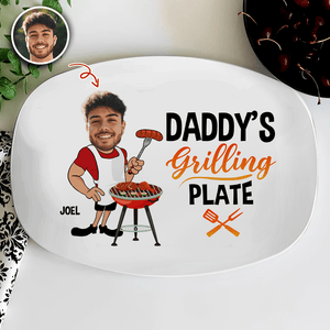 GeckoCustom Custom Photo Daddy's Grilling Plate Platter HA75 890704