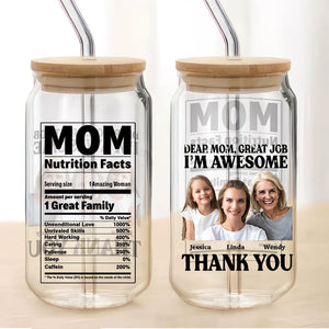 GeckoCustom Custom Photo Dear Mom Good Job I'm Awesome Family Daily Reminders Glass Tumbler Personalized Gift TA29 890416