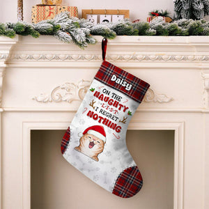 GeckoCustom Custom Photo Dear Santa I've Been A Very Good Cat Christmas Stocking T368 HA75 891462