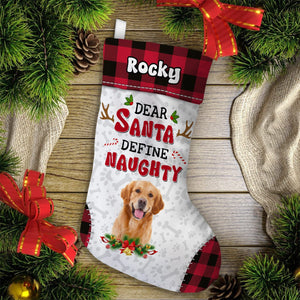 GeckoCustom Custom Photo Dear Santa I've Been A Very Good Dog Christmas Stocking HA75 891456