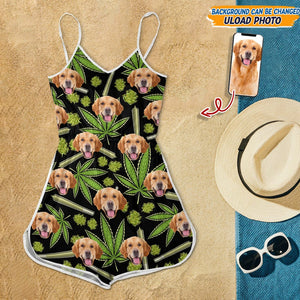 GeckoCustom Custom Photo Dog And Weed Design Romper N304 889383