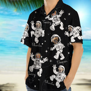 GeckoCustom Custom Photo Dog Cat Astronaut Hawaiian Shirt N304 889157