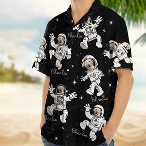 GeckoCustom Custom Photo Dog Cat Astronaut Hawaiian Shirt N304 889157