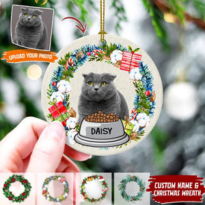 GeckoCustom Custom Photo Dog Cat Christmas Ceramic Ornament TA29 888627