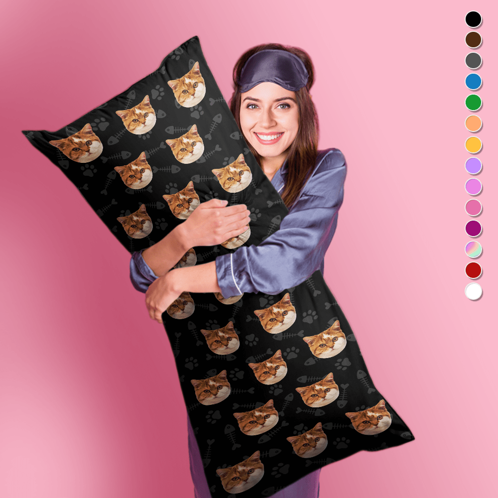 GeckoCustom Custom Photo Dog Cat Face Rectangle Pillow Case TA29 890150