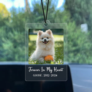 GeckoCustom Custom Photo Dog, Cat Forever In My Heart Memorial Car Hanging Ornament N304 HA75 891444