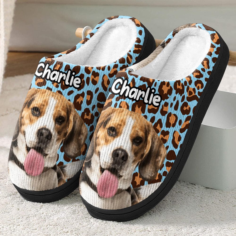 GeckoCustom Custom Photo Dog Cat Leopard Pattern Slipper HA75 891294