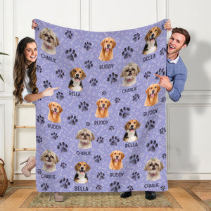 GeckoCustom Custom Photo Dog Cat Paw Pet Blanket DA199 HN590