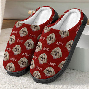 GeckoCustom Custom Photo Dog Cat Plush Slippers TA29 888683