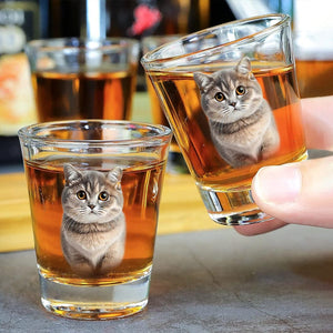 GeckoCustom Custom Photo Dog, Cat Print Shot Glass HA75 891774 1.5oz