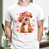 GeckoCustom Custom Photo Dog, Cat Valentine's Day Coquette Shirt HA75 891870