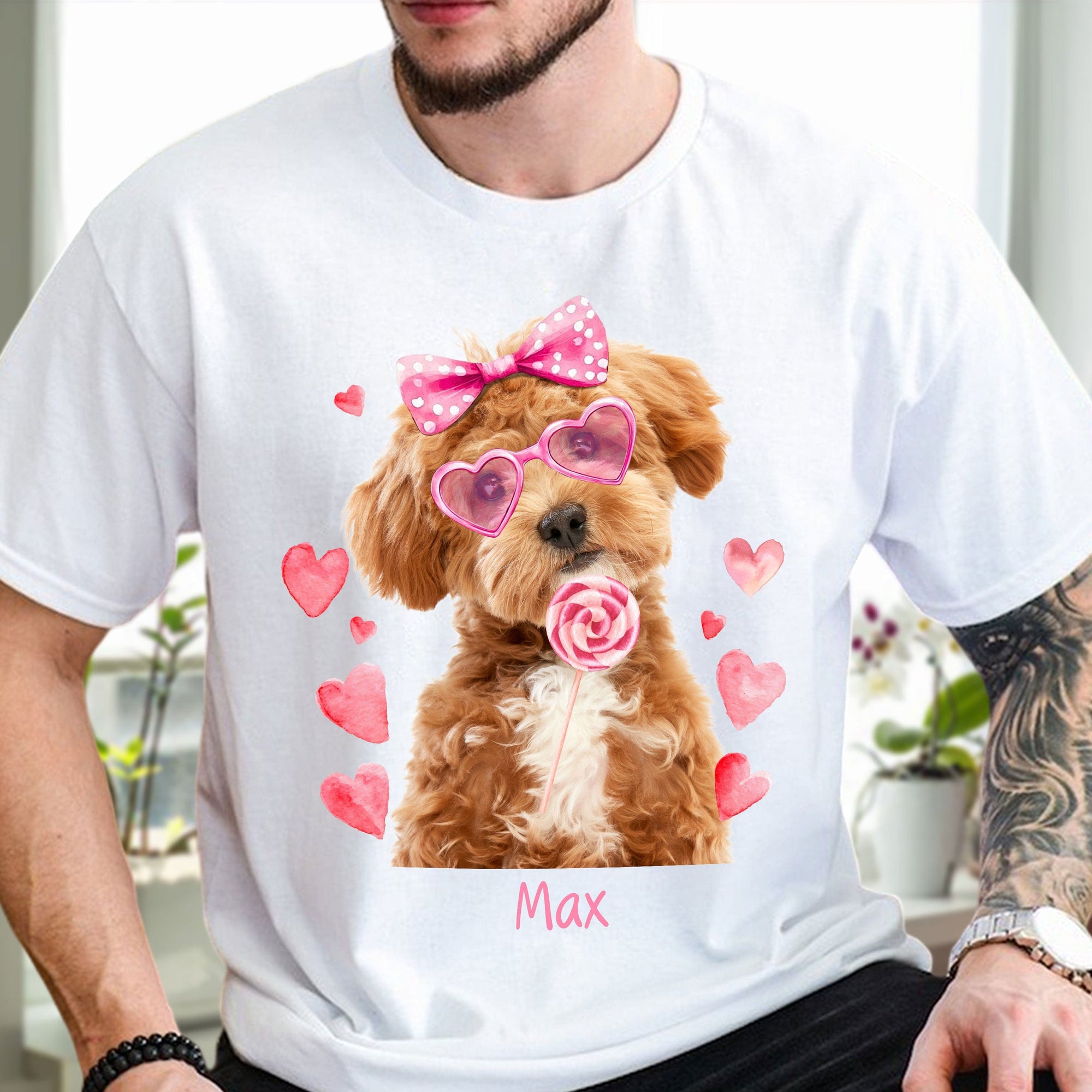 GeckoCustom Custom Photo Dog, Cat Valentine's Day Coquette Shirt HA75 891870