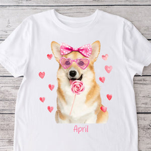 GeckoCustom Custom Photo Dog, Cat Valentine's Day Coquette Shirt HA75 891870 Unisex Tshirt / Sport Grey / S