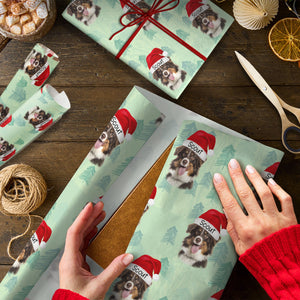 GeckoCustom Custom Photo Dog Christmas Cute Wrapping Paper For Dog Lovers LM32 891969