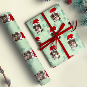 GeckoCustom Custom Photo Dog Christmas Cute Wrapping Paper For Dog Lovers LM32 891969