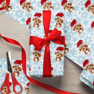 GeckoCustom Custom Photo Dog Christmas Cute Wrapping Paper For Dog Lovers LM32 891969