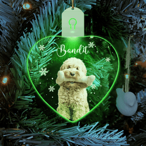 GeckoCustom Custom Photo Dog Christmas Led Acrylic Ornament Christmas Gift For Dog Lovers HA75 891714 3in