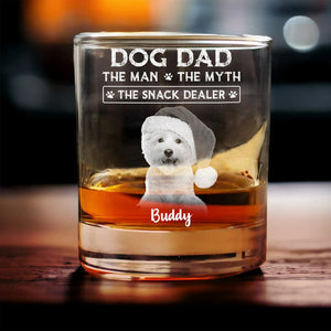 GeckoCustom Custom Photo Dog Dad The Man The Myth The Snack Dealer Engraved Rock Glass N304 HA75 891756 Only Rockglass / Rockglass 10.5oz